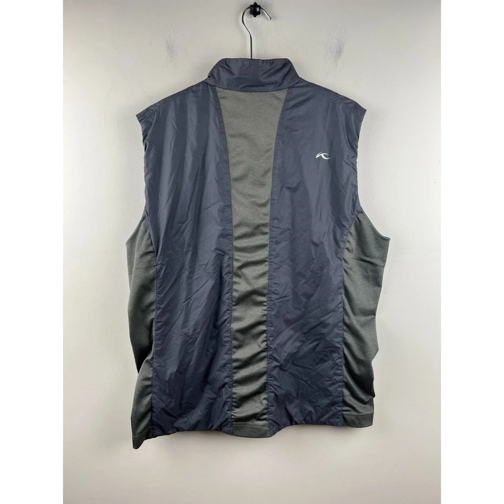 KJUS Men Radiation Vest Navy Blue Grey Golf Full Zip Puffer MG40-D01 Size 2XL